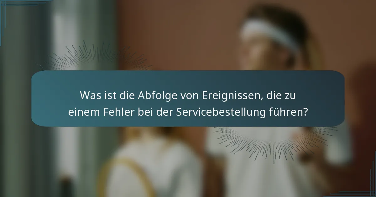 Was ist die Abfolge von Ereignissen, die zu einem Fehler bei der Servicebestellung führen?