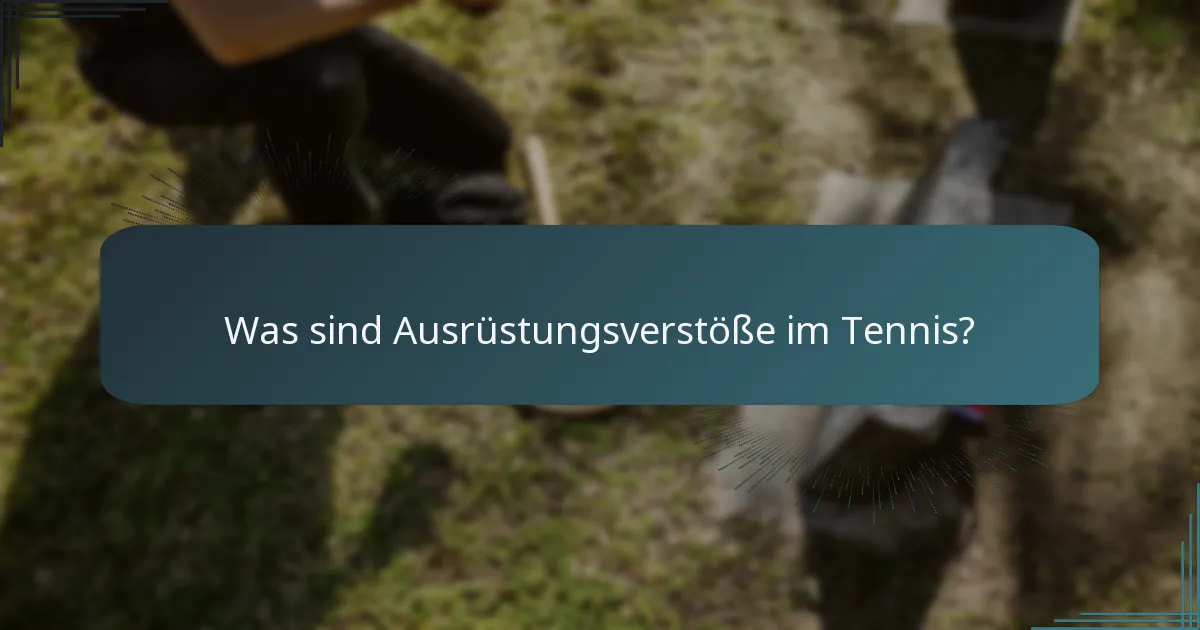 Was sind Ausrüstungsverstöße im Tennis?
