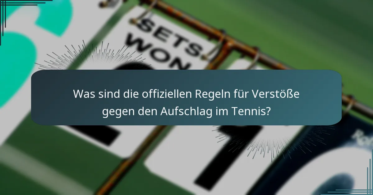 Was sind die offiziellen Regeln für Verstöße gegen den Aufschlag im Tennis?