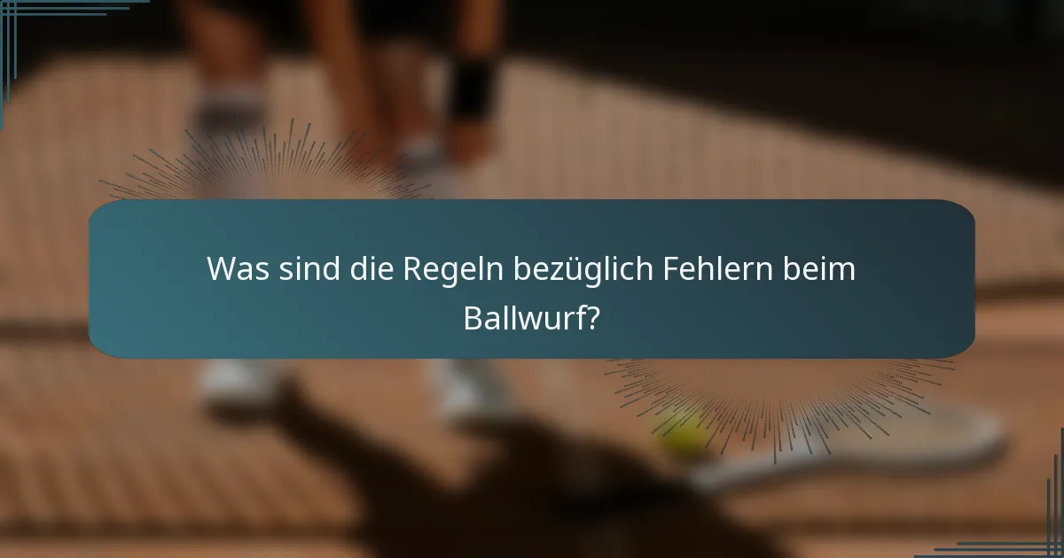 Was sind die Regeln bezüglich Fehlern beim Ballwurf?