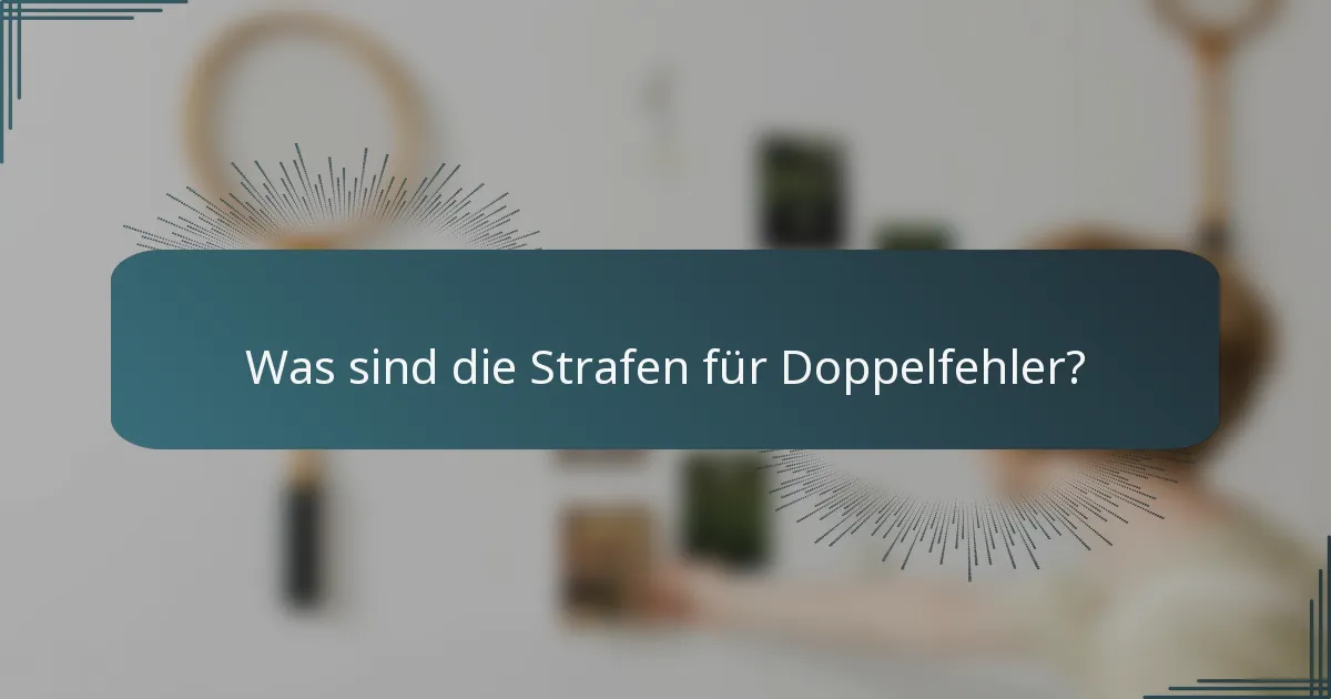 Was sind die Strafen für Doppelfehler?