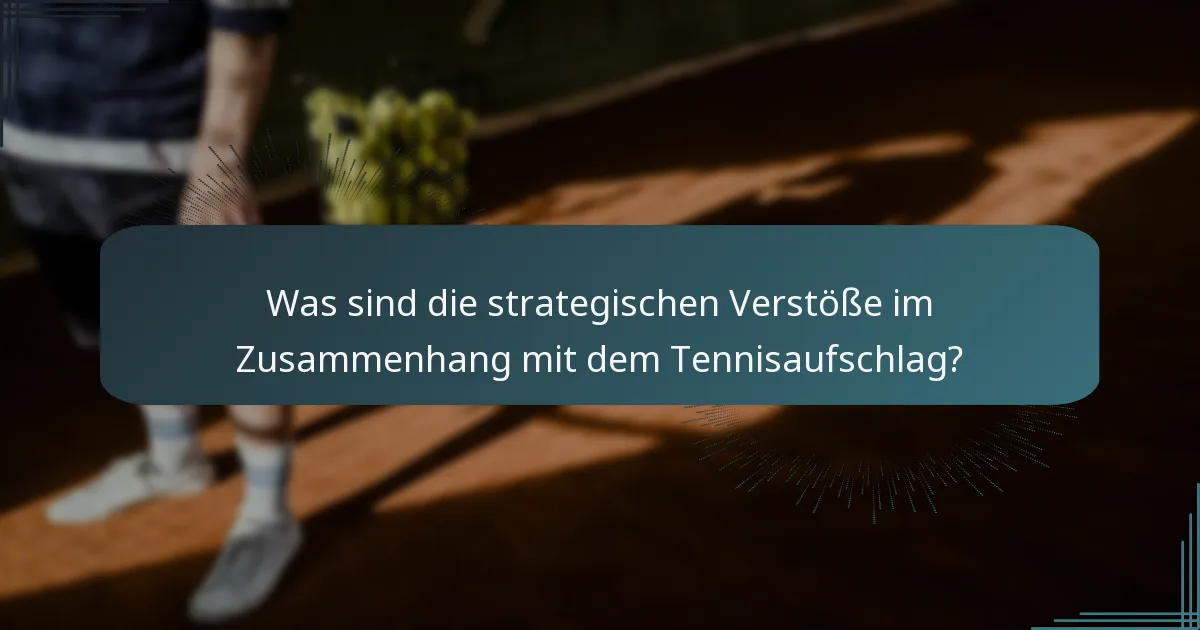 Was sind die strategischen Verstöße im Zusammenhang mit dem Tennisaufschlag?