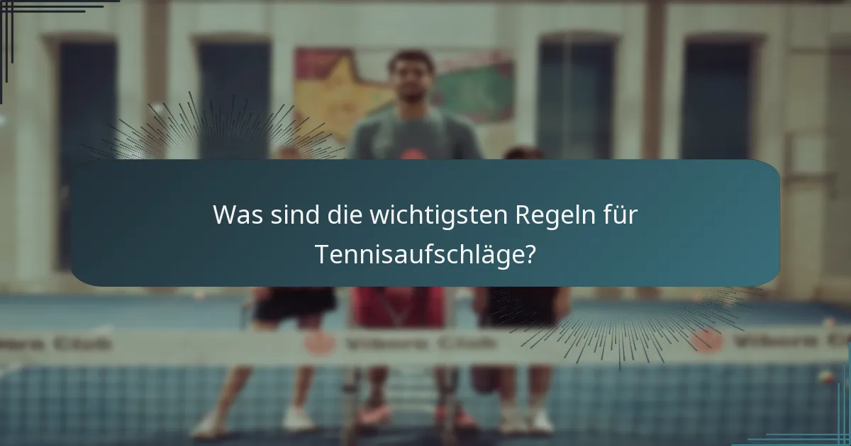 Was sind die wichtigsten Regeln für Tennisaufschläge?
