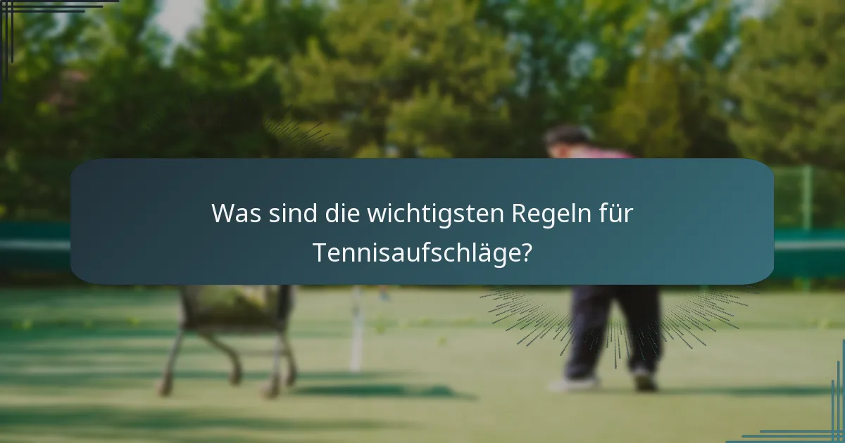 Was sind die wichtigsten Regeln für Tennisaufschläge?