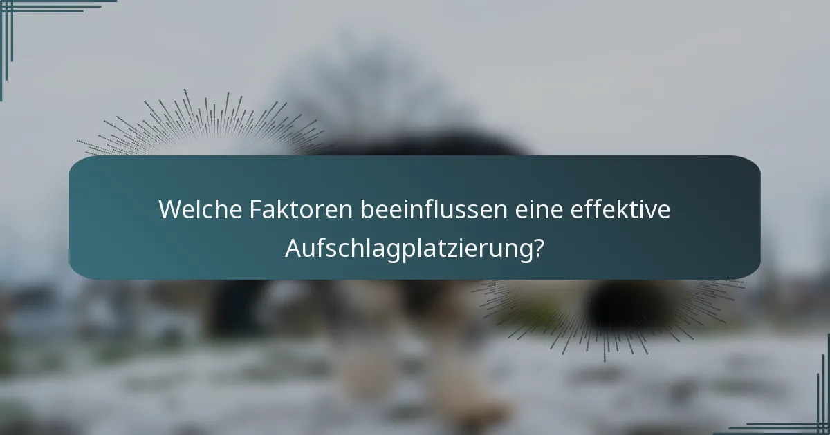 Welche Faktoren beeinflussen eine effektive Aufschlagplatzierung?