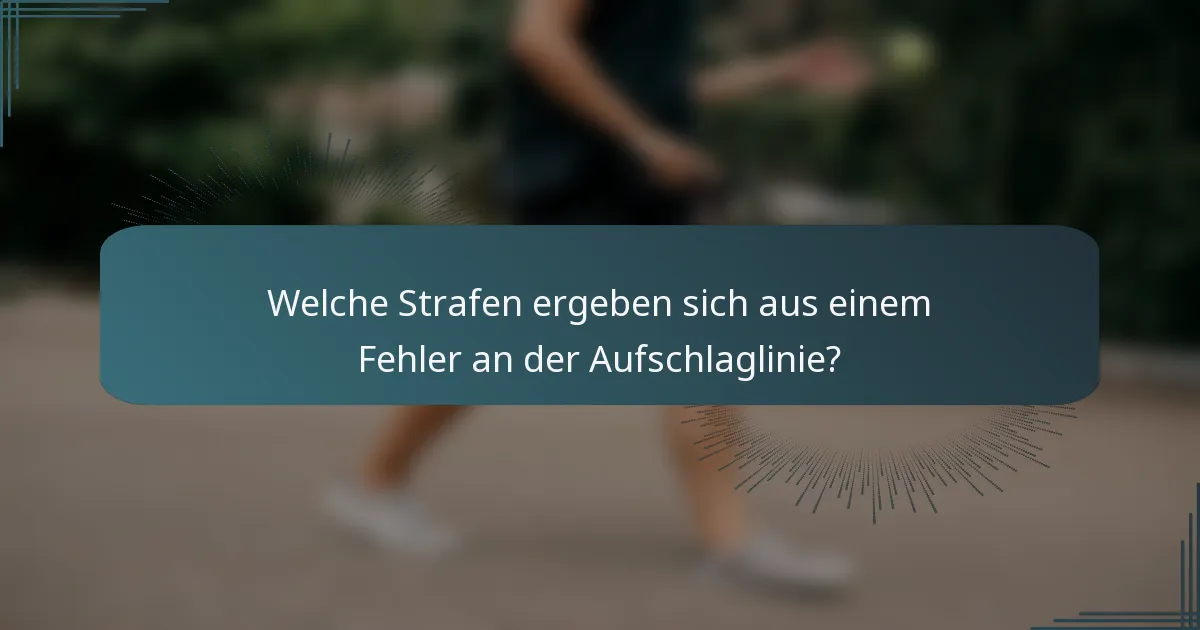 Welche Strafen ergeben sich aus einem Fehler an der Aufschlaglinie?