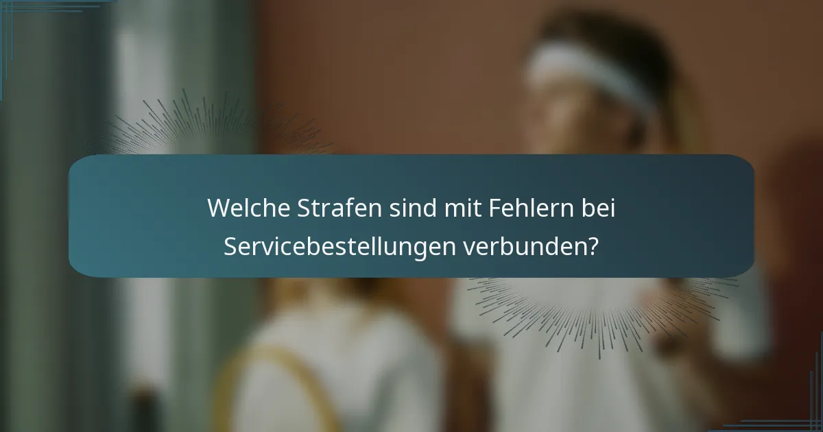 Welche Strafen sind mit Fehlern bei Servicebestellungen verbunden?