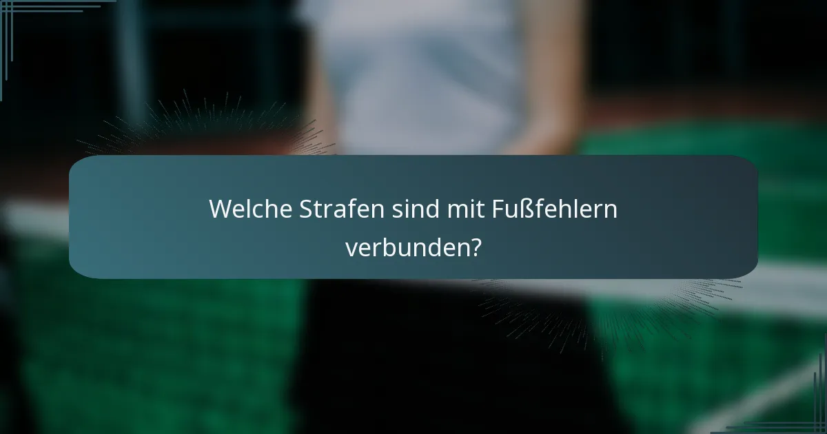 Welche Strafen sind mit Fußfehlern verbunden?