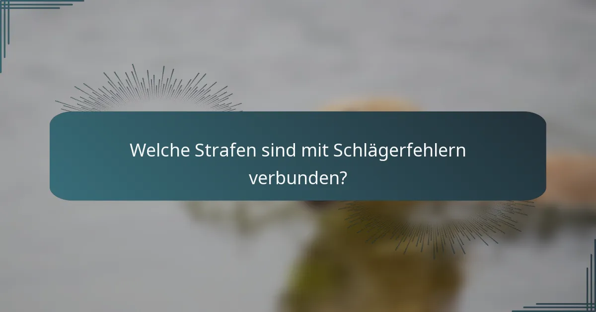 Welche Strafen sind mit Schlägerfehlern verbunden?