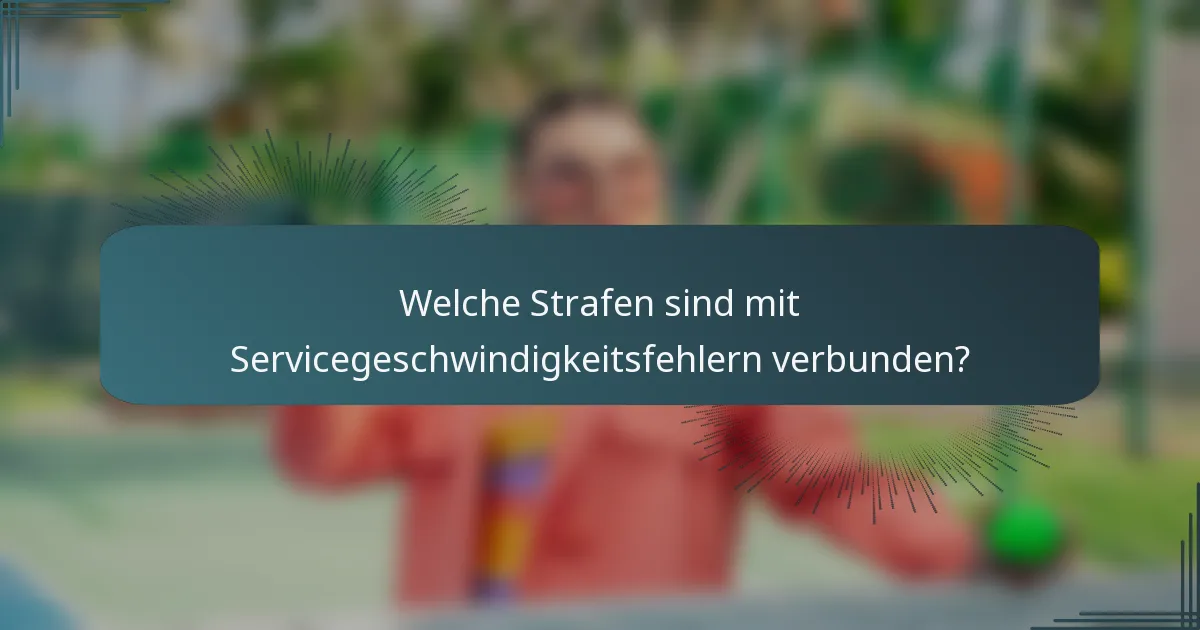 Welche Strafen sind mit Servicegeschwindigkeitsfehlern verbunden?