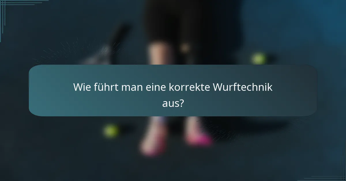 Wie führt man eine korrekte Wurftechnik aus?