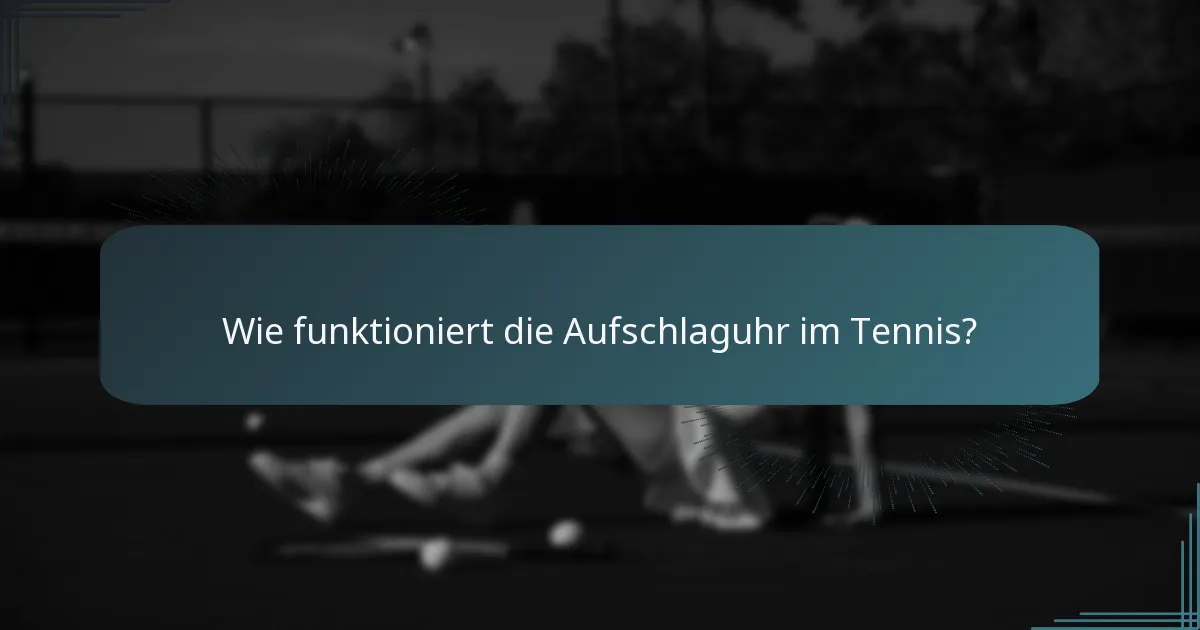 Wie funktioniert die Aufschlaguhr im Tennis?
