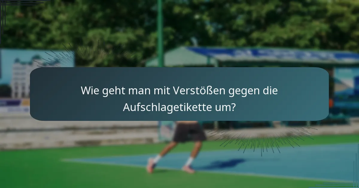 Wie geht man mit Verstößen gegen die Aufschlagetikette um?