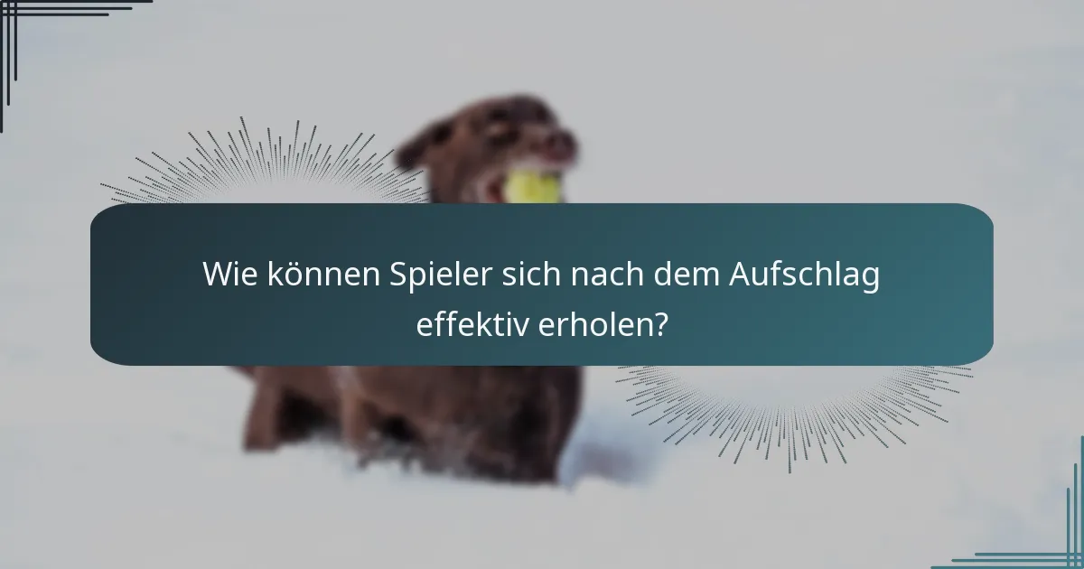 Wie können Spieler sich nach dem Aufschlag effektiv erholen?
