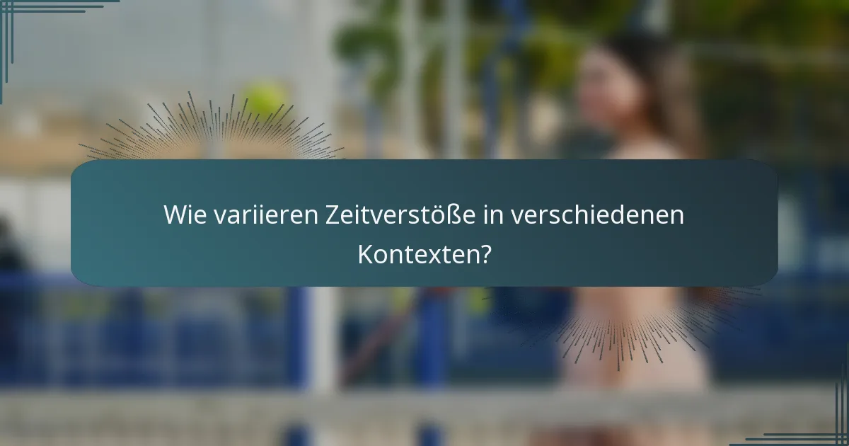 Wie variieren Zeitverstöße in verschiedenen Kontexten?