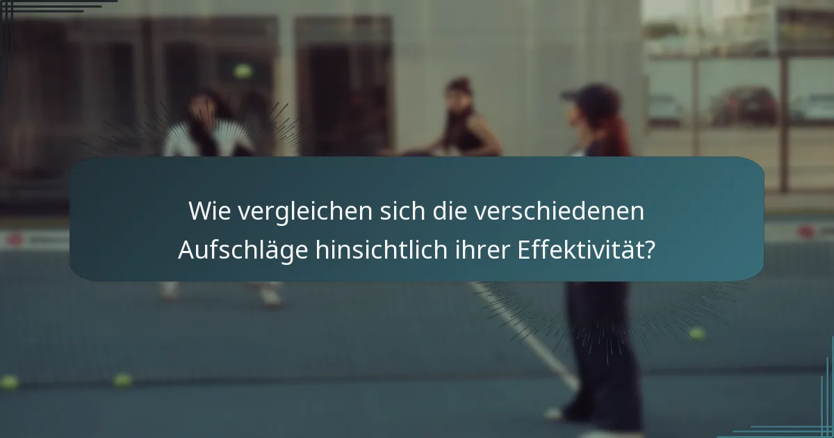 Wie vergleichen sich die verschiedenen Aufschläge hinsichtlich ihrer Effektivität?