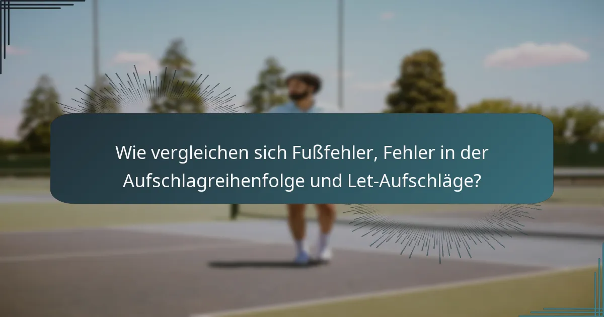 Wie vergleichen sich Fußfehler, Fehler in der Aufschlagreihenfolge und Let-Aufschläge?